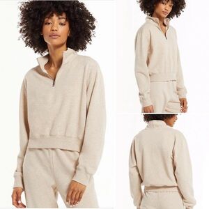 Z Supply Tan Half-Zip Pullover